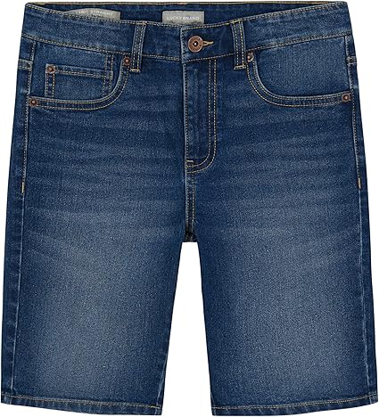 Lucky Brand Boys Classic Fit Denim Shorts 5-pocket Style Zipper Fly & Button Closure