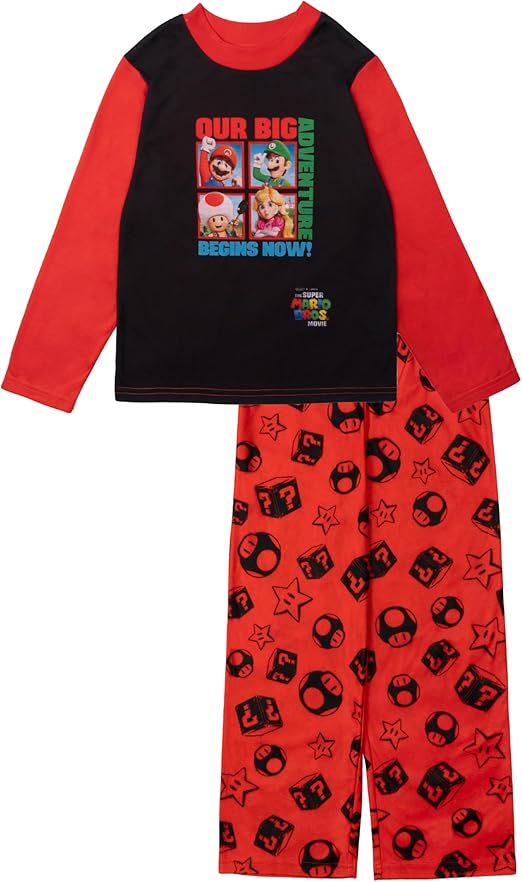 Super Mario 2-Piece Loose-fit Pajama Set, Soft & Cute for Kids