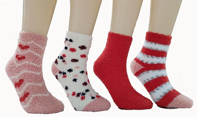 Amazon Essentials Unisex Kids' Cozy Socks, 4 Pairs