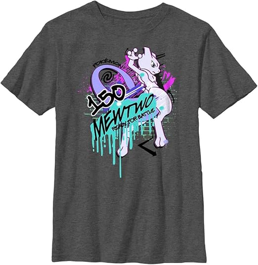 Pokemon Kids Mewtwo 150 Boys Short Sleeve Tee Shirt