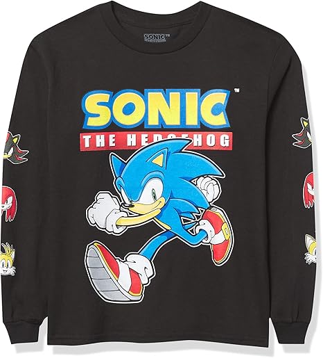 SEGA Boys Hedgehog Long Sleeve Tee-Sonic, Tails, Knuckles