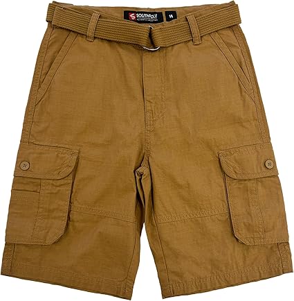 Southpole Boys' Belted Ripstop Basic Cargo Shorts