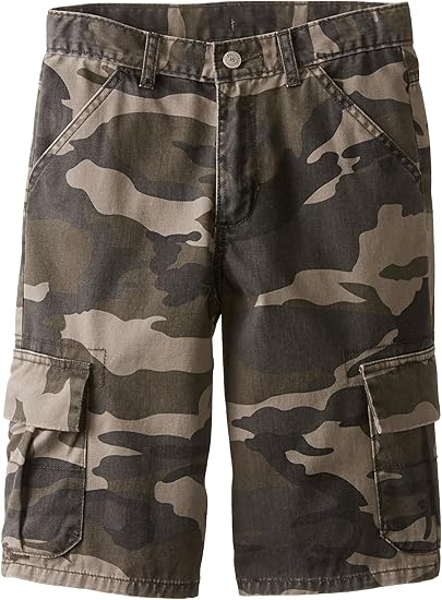 Wrangler Authentics boys Classic Cargo shorts, Dark Khaki Camo, 16 US