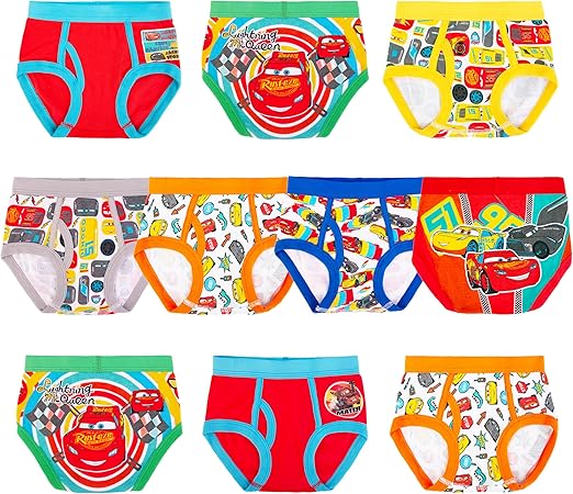 Disney Boys' Pixar Cars 100% Cotton Underwear with Lightning McQueen, Mater, Cruz & More Sizes 18m, 2/3t, 4t, 4, 6 and 8