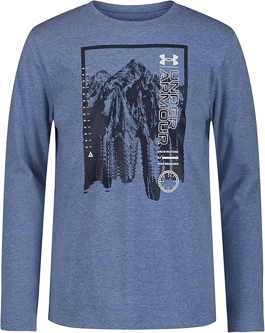 Under Armour Static MNT LS TEE, Static Tech Blue, YXL