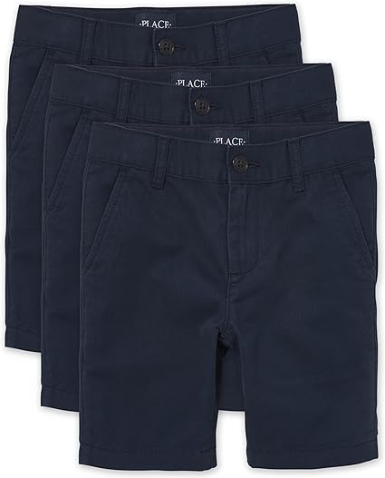 The Children's Place boys Uniform Stretch Chino Shorts 3 pack