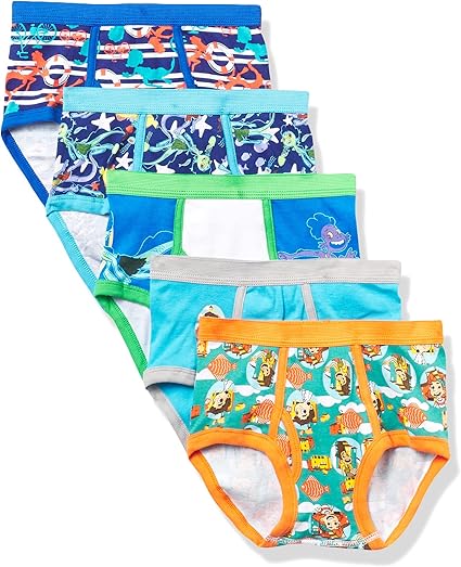 Disney Boys' Pixar's Luca 5-Pack 100% Combed Cotton Brief in Sizes 4, 6 and 8