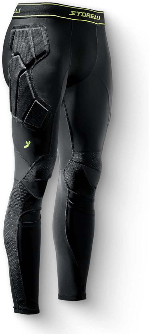 Storelli BodyShield Goalkeeper Leggings 3, High-Impact Protection, Sweat-Wicking, UV-Resistant Athletic Bottoms for Soccer