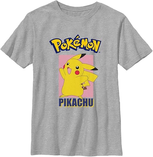 Pokemon Kids Japanese Pikachu Pose Boys Short Sleeve Tee Shirt