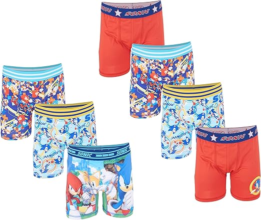 Sonic The Hedgehog Boys' Boxer Briefs Multipacks in Different Prints in Toddler and Big Kid Sizes 2/3t-12