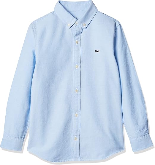 vineyard vines Boy's Oxford Long Sleeve Whale Shirt