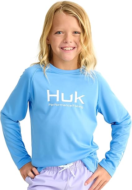 HUK Boys' Pursuit Graphic Long Sleeve, Fishing Shirt for Kids