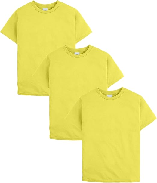 Hanes Boys’ EcoSmart T-Shirt Pack, Short-Sleeve Tee, Crewneck T-Shirts for Kids, 3-Pack