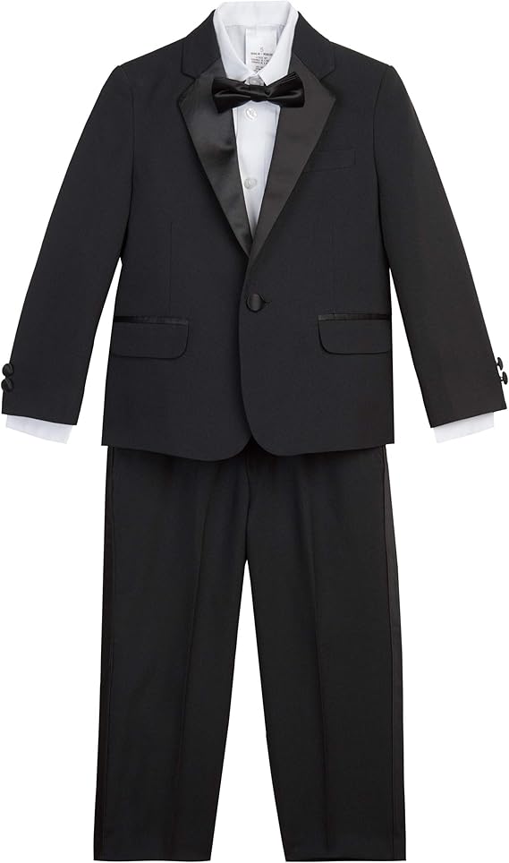 Nautica Boys' 4-Piece Tuxedo Set with Dress Shirt, Bow Tie, Jacket, and Pants