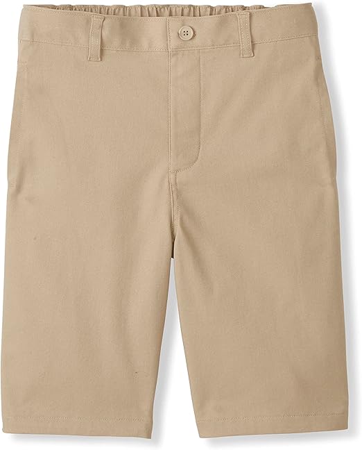 French Toast Boys' Adaptive Flat Front Shorts with Hook and Loop Closure and Elastic Waist