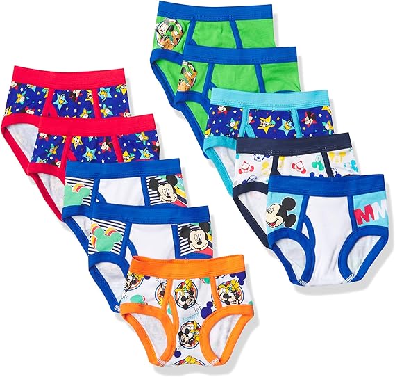 Disney Boys' Mickey Mouse 100% Combed Cotton Briefs Available in Sizes 2/3t, 4t, 4, 6 and 8