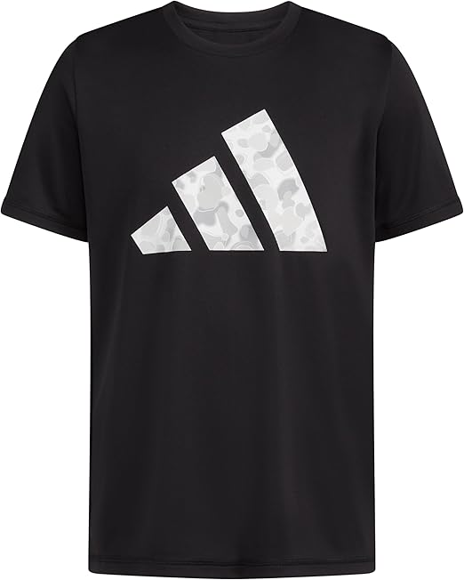 adidas Boys' Moisture-wicking Athletic T-shirt Bos Ghost Logo Short Sleeve