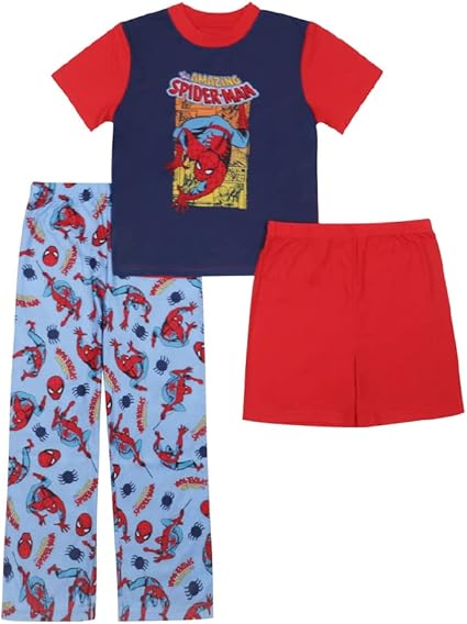 Marvel Boys' 3-Piece Loose-fit Pajama Set, Soft & Cute for Kids