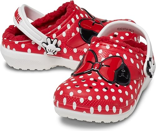 Crocs Unisex-Child Classic Lined Disney Clogs, Mickey and Minnie Mouse Shoes and Slippers