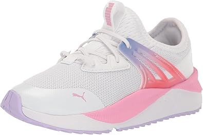 PUMA Pacer Future Sneaker, White-Vivid Violet, 10.5 US Unisex Little Kid