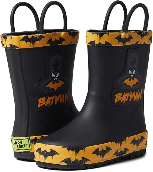 Western Chief Kids Boy's Batman Grunge Rain Boot (Toddler/Little Kid)