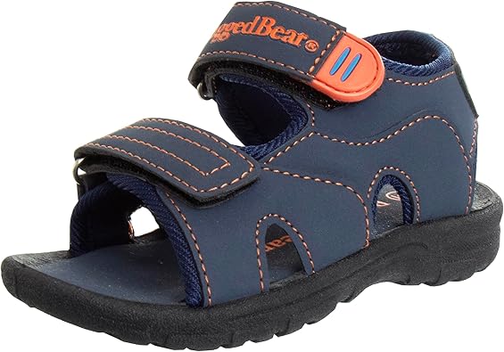 Rugged Bear Kids Boys Girls Open-Toe Outdoor Sport Water Sandals - beach pool slide adjustable strap shoes athletic summer (Toddler/Little Kid/Big Kid)