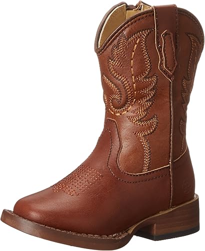 ROPER Kids Boys Texson Square Toe Casual Boots Mid Calf - Brown