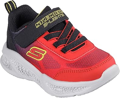 Skechers Boy's Skech Tracks Sneaker, Black/Red, 10 Toddler