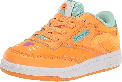 Reebok Kids Club C Sneaker, Peppa Pig/Maximum Orange/Teal, 6.5 US Unisex Toddler