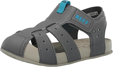 REEF Kids Water Beachy Unisex-Child Fisherman Sandal, Water Friendly, Adjustable Velcro Strap, Closed Toe