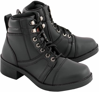 Milwaukee Leather MBK9285 Boys Black Lace-Up Biker Style Boots