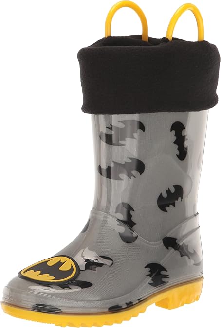 DC Comics Boy's Batman Kids Rain Boots with Soft Removable Liner Snow