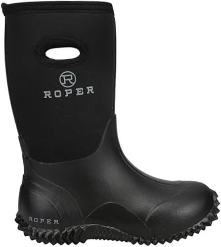 ROPER Kids Boys Barnyard Black 10 Inch Neoprene Barn Pull On Casual Boots Mid Calf - Black