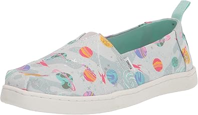 TOMS Kids Foil Cosmic Galaxy Print Alpargata (Little Kid/Big Kid) Cloudy Grey 1 Little Kid M