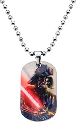 Star Wars Jewelry Unisex Darth Vader Graphic Dog Tag Kid's Pendant Necklace, 18