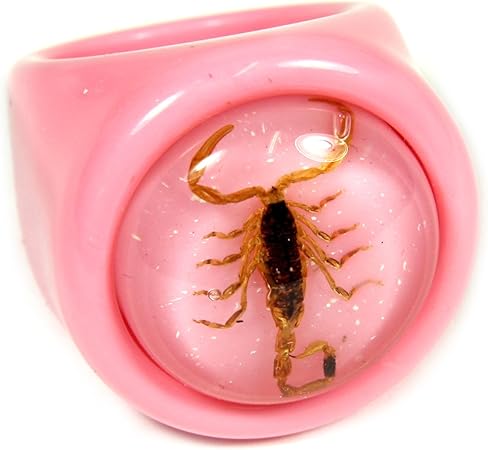 REALBUG Golden Scorpion Pink Ring Size 7