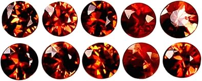 0.87 ct (10 PCS LOT) CALIBRATED SIZE (2.55 mm) ROUND SHAPE PADPARADSCHA SAPPHIRE NATURAL LOOSE GEMSTONE