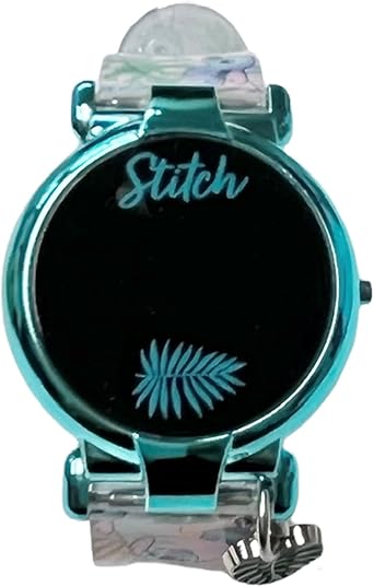 Accutime Kids Disney Lilo and Stitch Blue Digital LED Quartz Childrens Wrist Watch for Boys, Girls, Toddlers with Blue Multicolor Character and Hanging Charm (Model: LAS4033AZ)