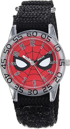 MARVEL Spider-Man Kids' WMA000187 Spider-Man Analog Display Analog Quartz Black Watch