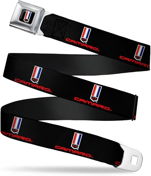 Buckle-Down Seatbelt Belt - CAMARO Badge Logo REPEAT - 1.0