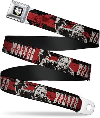 Buckle-Down Boys' Walker Hunter Zombie Crawling Stripe Seatbelt Belt