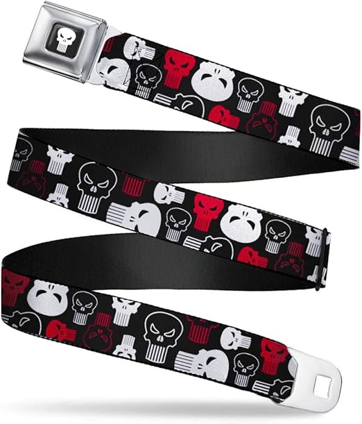 Buckle-Down Kids' Standard Seatbelt Belt The Punisher, 1.0