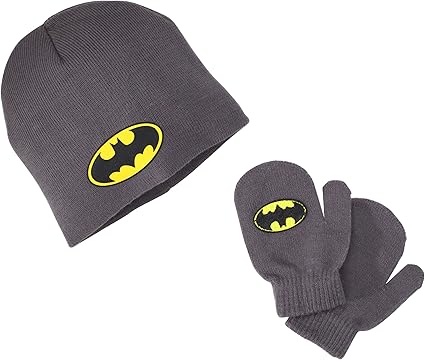 DC Comics Boys 2-7 Batman Beanie And Mitten Set