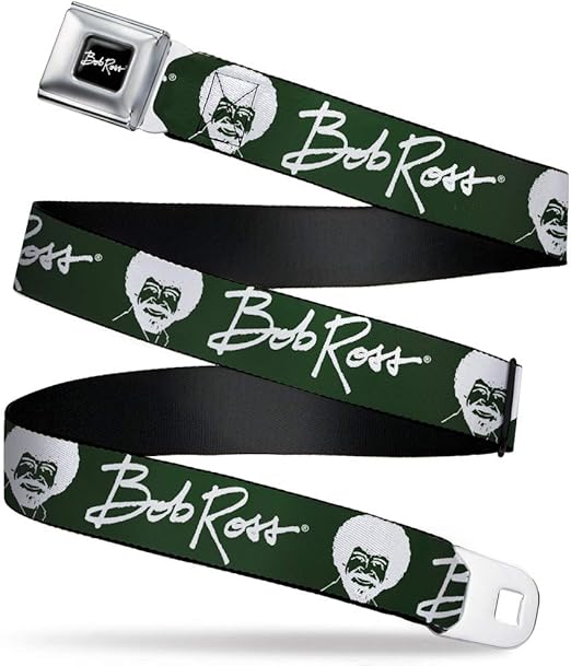 Buckle-Down Kids' Big Seatbelt Belt Bob Ross W, L, Multicolor, 1.0