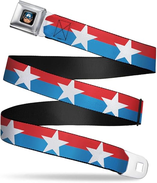 Buckle-Down Kids' Standard Seatbelt Belt Captain America, 1.0