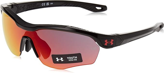 Under Armour Boys Ua Yard Pro Jr. Sunglasses, Black Red/Infrared Multilayer, 99mm 1mm US