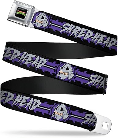 Buckle-Down Seatbelt Belt - Shredder Head SHRED HEAD/Stripe Black/Purple/Gray - 1.0