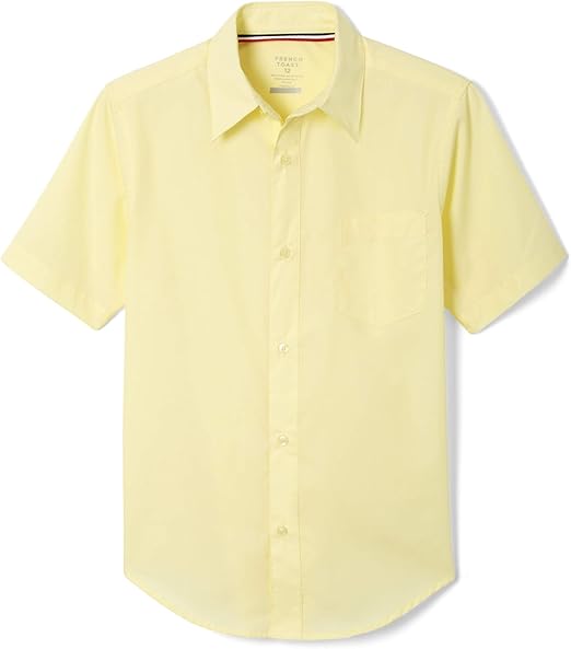 French Toast Unisex Husky S/S Unisex Button-Down Shirt (Husky Sizes) - Yellow,