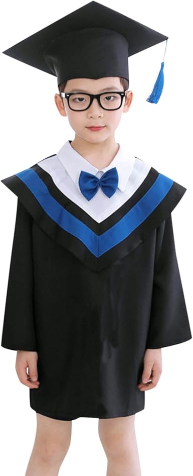 Children Graduation Gown Cap Set with Accessories Tassel for Preschool Kindergarten 1-10T