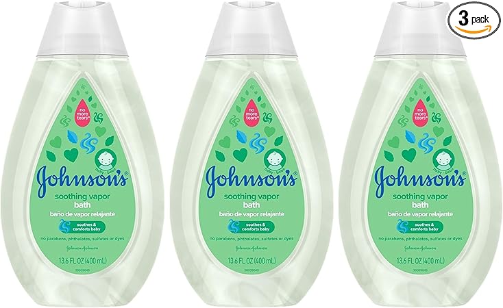 Johnson's Baby Soothing Vapor Bath to Relax Babies, 13.6 Fl Oz, Pack of 3